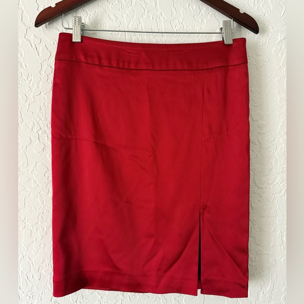 Cache Vibrant Red Pencil Skirt